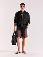 Load image into Gallery viewer, Black Irish Linen Shirt