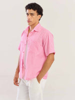 Load image into Gallery viewer, Pink Gingham Seersucker Shirt