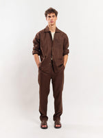 Load image into Gallery viewer, Brown Linen Shacket