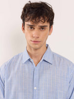 Load image into Gallery viewer, Sky Blue Striped Linen Shirt