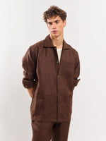 Load image into Gallery viewer, Brown Linen Shacket