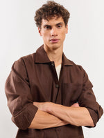 Load image into Gallery viewer, Brown Linen Shacket