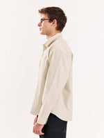 Load image into Gallery viewer, Beige Oversized Cropped Shirt