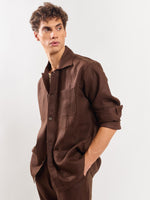 Load image into Gallery viewer, Brown Linen Shacket