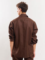 Load image into Gallery viewer, Brown Linen Shacket