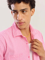 Load image into Gallery viewer, Pink Gingham Seersucker Shirt