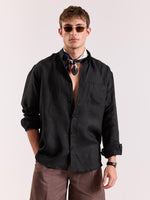 Load image into Gallery viewer, Black Irish Linen Shirt