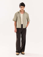 Load image into Gallery viewer, Brown Checkered Cropped Shirt ( Pre-Order )