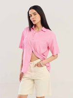 Load image into Gallery viewer, Pink Gingham Seersucker Shirt