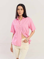 Load image into Gallery viewer, Pink Gingham Seersucker Shirt