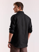 Load image into Gallery viewer, Black Irish Linen Shirt