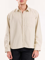 Load image into Gallery viewer, Beige Oversized Cropped Shirt