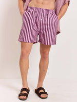 Load image into Gallery viewer, Mauve Striped Poplin Shorts