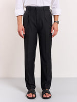Load image into Gallery viewer, Black Pinstriped Trousers