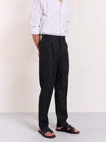 Load image into Gallery viewer, Black Pinstriped Trousers