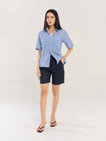 Load image into Gallery viewer, Blue Gingham Seersucker Shirt