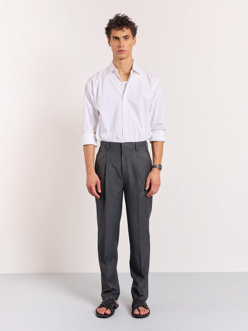 Grey Pinstriped Trousers