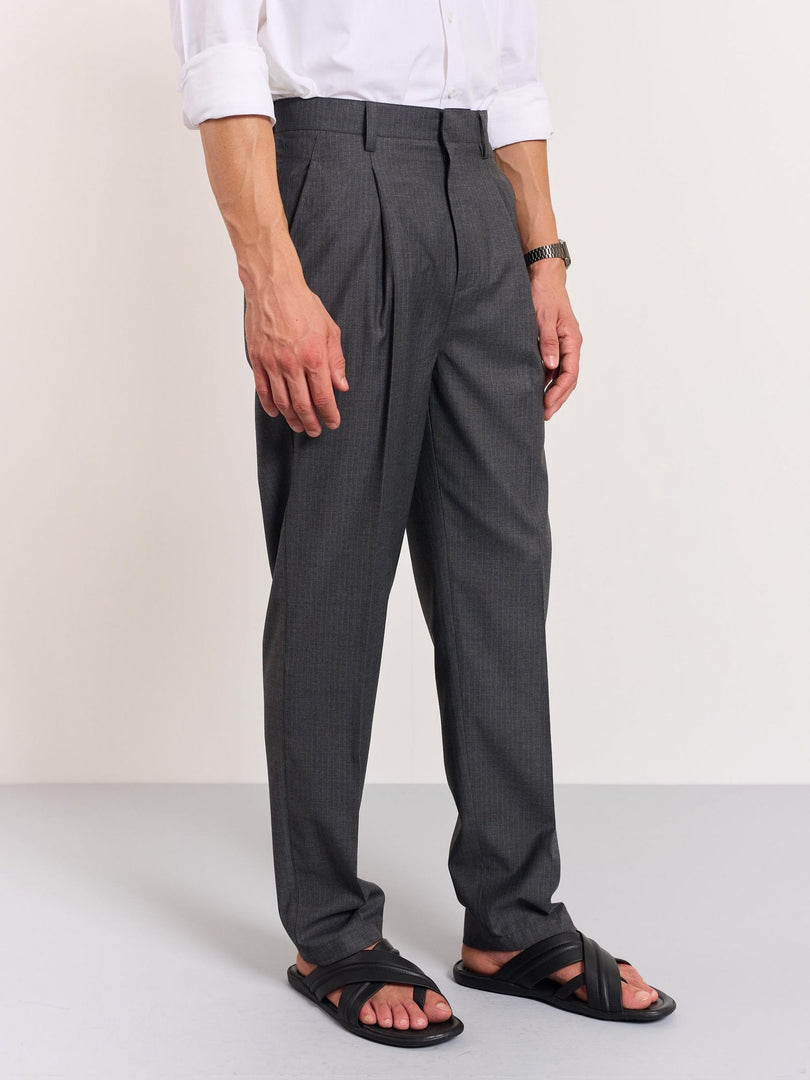 Grey Pinstriped Trousers