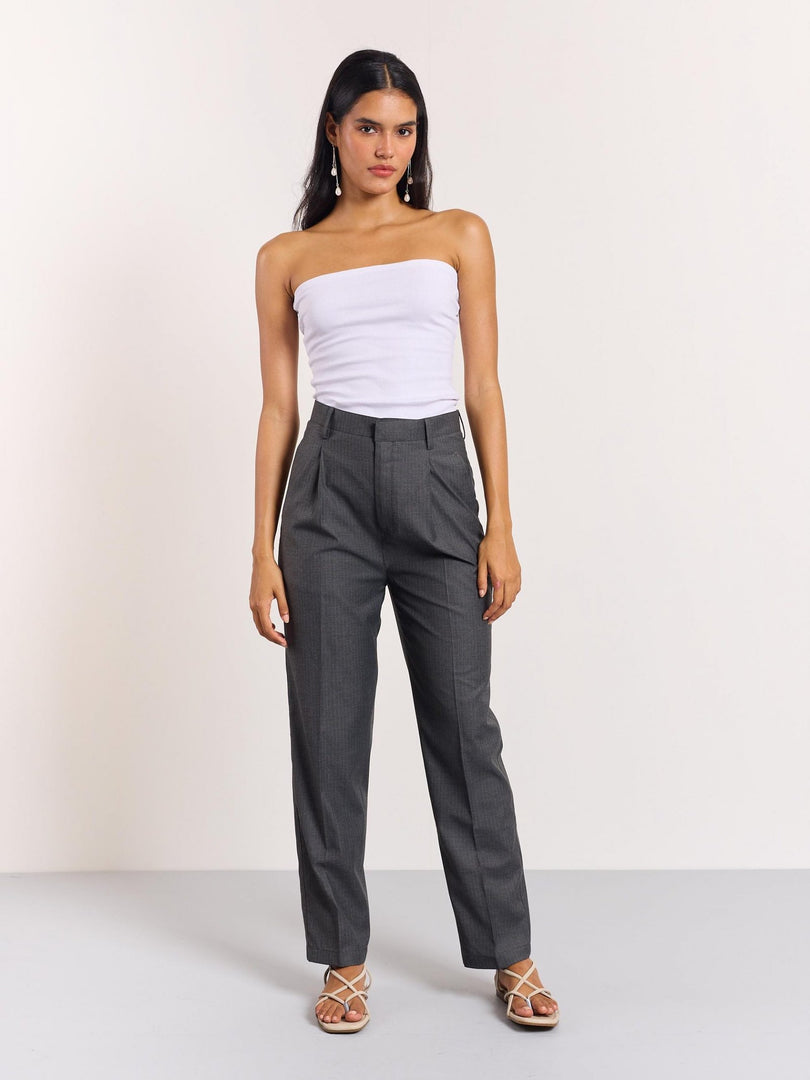 Grey Pinstriped Trousers
