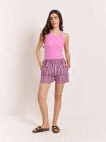 Load image into Gallery viewer, Mauve Striped Poplin Shorts