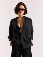 Load image into Gallery viewer, Black Irish Linen Shirt