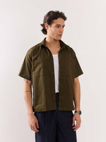 Load image into Gallery viewer, Brown Twill Cropped Shirt