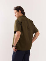 Load image into Gallery viewer, Brown Twill Cropped Shirt