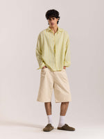 Load image into Gallery viewer, Butter Yellow & Blue Striped Seersucker Shirt