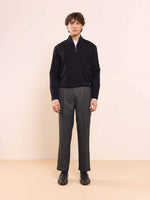 Load image into Gallery viewer, Grey Straight Fit Checked Trousers