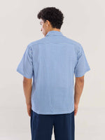 Load image into Gallery viewer, Blue Gingham Seersucker Shirt