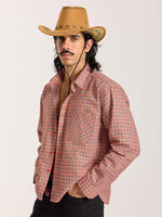 Load image into Gallery viewer, Red & Black Checkered Oversized Cropped Shirt