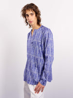 Load image into Gallery viewer, Blue Patterned Satin Pullover