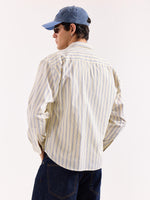 Load image into Gallery viewer, Powder Yellow Striped Poplin Oversized Shirt