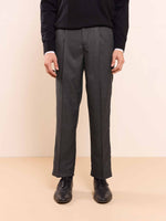 Load image into Gallery viewer, Grey Straight Fit Checked Trousers