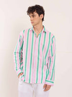Load image into Gallery viewer, Multicolor Striped Linen Shirt