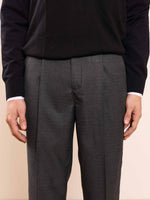 Load image into Gallery viewer, Grey Straight Fit Checked Trousers