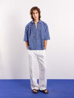 Load image into Gallery viewer, Blue & Green Geometrical Printed Pullover