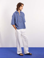 Load image into Gallery viewer, Blue & Green Geometrical Printed Pullover