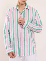 Load image into Gallery viewer, Multicolor Striped Linen Shirt