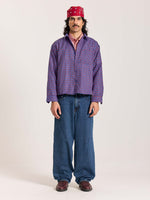 Load image into Gallery viewer, Blue & Red Checkered Oversized Cropped Shirt