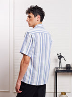 Load image into Gallery viewer, Blue Striped Knit Shirt