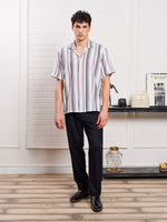 Load image into Gallery viewer, Brown Striped Knit Shirt