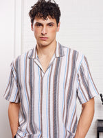Load image into Gallery viewer, Brown Striped Knit Shirt
