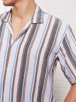 Load image into Gallery viewer, Brown Striped Knit Shirt