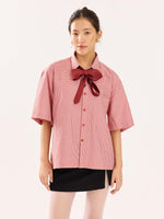 Load image into Gallery viewer, Red Checkered Cropped Shirt