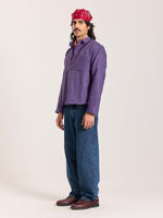 Load image into Gallery viewer, Blue & Red Checkered Oversized Cropped Shirt