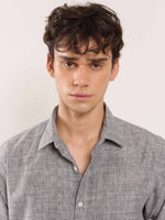 Load image into Gallery viewer, Grey Striped Linen Shirt