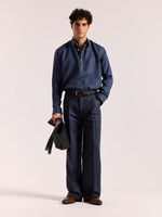 Load image into Gallery viewer, Dark Blue Linen Pullover