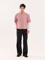 Load image into Gallery viewer, Red Checkered Cropped Shirt