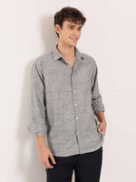 Load image into Gallery viewer, Grey Striped Linen Shirt